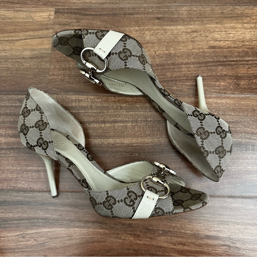 Vintage Gucci Horsebit Monogram Printed Heels - Picture 3 of 8